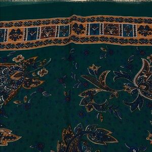 Green Paisley Floral Scarf